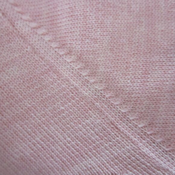 Kirkland Signature Womens L Heather Pink 100% Merino Wool V Neck Sweater Italy - Picture 7 of 11